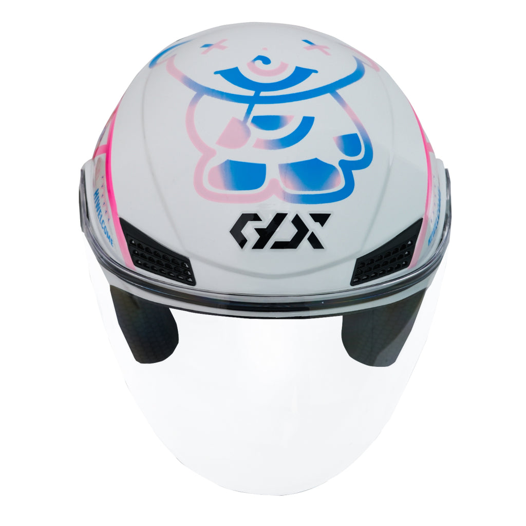 GP GX MKS005-PWBB Şeffaf Vizörlü Motosiklet Yarım Kask