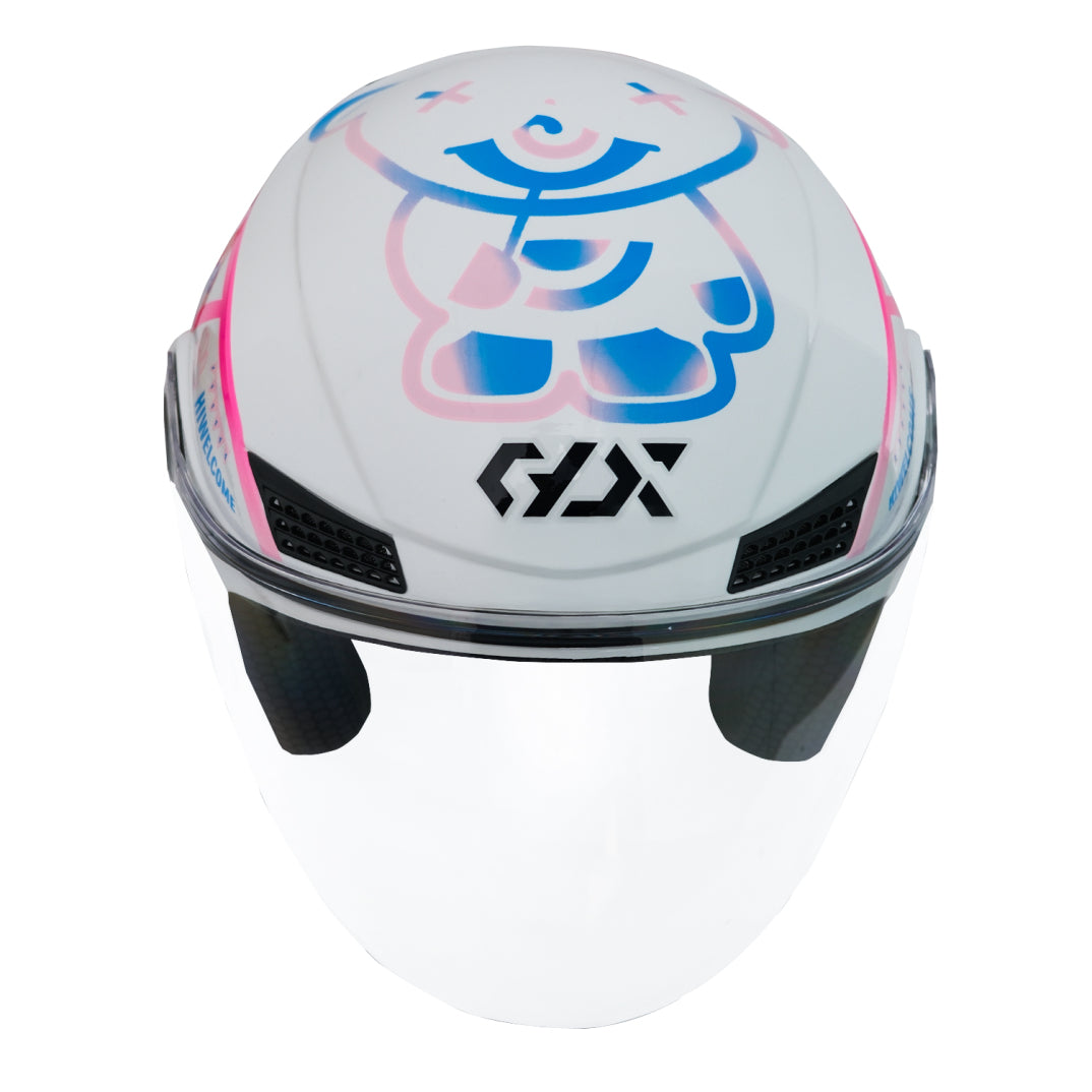 GP GX MKS005-PWBB Şeffaf Vizörlü Motosiklet Yarım Kask