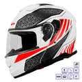 GP MKS007-RWRB Güneş Vizörlü Şeffaf Çene Açılır Motosiklet Kaskı