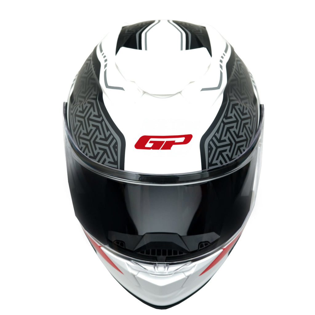 GP MKS007-RWRB Güneş Vizörlü Şeffaf Çene Açılır Motosiklet Kaskı